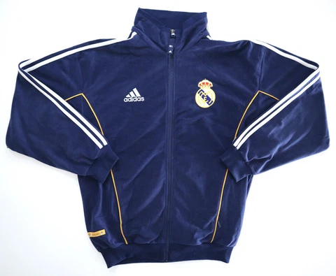 REAL MADRID CF 1999/00 ADIDAS Training Fleece Football Jacket M Soccer Track Top Cover
