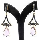 2590Ctnatural Amethyst And Blue Sapphire Stud Earring 925 Sliver In Gold Plated