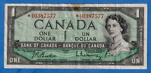 Canada $1 1954 BC-37bA / P-74b QE II REPLACEMENT NOTE (Circulated) *A/A 0387577 - Picture 1 of 3