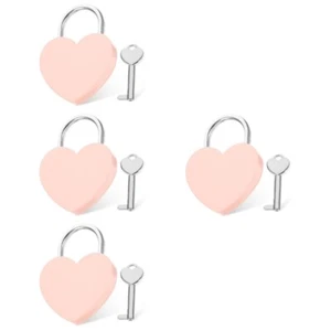 4 Pack Herzschloss Fräulein Reisen Kleines Vorhängeschloss Gepäck - Bild 1 von 12