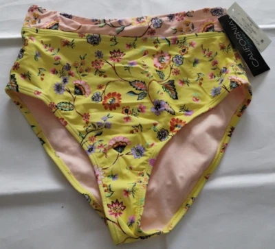 California Waves Yellow Combo High Waist/ High Leg Bottom Size M - Image 1 of 2