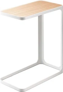 Yamazaki Home Small Metal and Wood Bedside Compact Side Table for White  - Picture 1 of 6