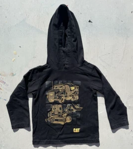 Kid's CAT Hoodie Black Spell-Out 3T Outdoor Camping Hike Logo Tractor Equipment - Picture 1 of 11