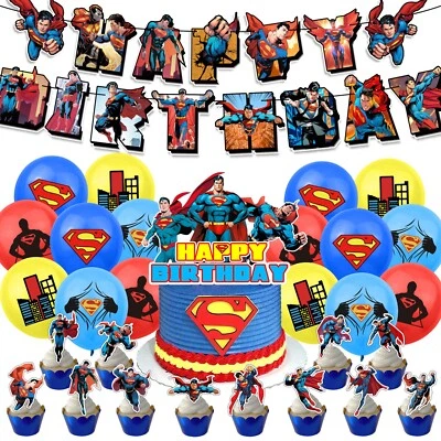 Superman Party Set Party Supplies Superhero Kids Birthday Decoration - image 1 of 4
