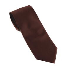 Brown Satin Solid NeckTie EXTRA LONG Color Men's XL Neck Tie Formals Fashion