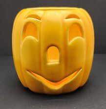 Haeger Jack O Lantern Candle Votive Halloween Pumpkin Ceramic Orange, Happy Face