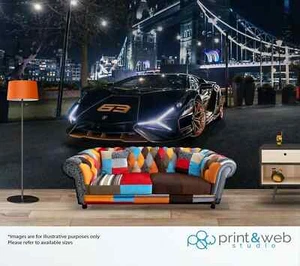 Lamborghini Sian London Wall Mural Quality Pasteable Wallpaper - Picture 1 of 1