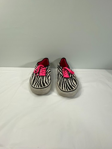 Sneakers Vans nere e bianche in tela zebrata con lacci taglia uomo US 7 W US 8 5 usate