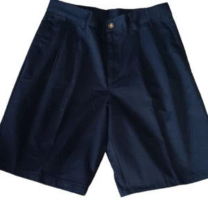 IZOD Pleated Performance Boys Shorts 14 Husky Adjustable Waist Dark Blue NWT - Picture 1 of 10