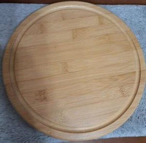 11.5" Bamboo Round Tray / cutting board / serving tray NEW - Picture 1 of 3