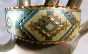 Hand Decorated Copper Bracelet - Picture 1 of 3