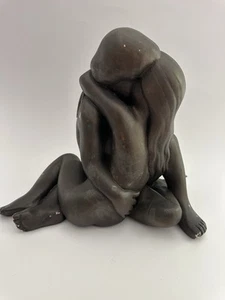 Vintage Leonardo Artworks 1968 Plaster Bronze Finish Sculpture Entwined Lovers - Picture 1 of 14