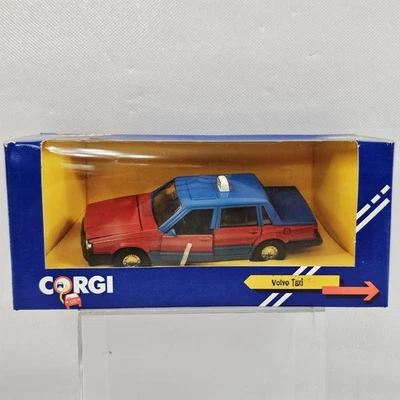 Corgi 435/6 Volvo 740 760 TAXI Red & Blue US Seller New Vtg - Image 1 of 4