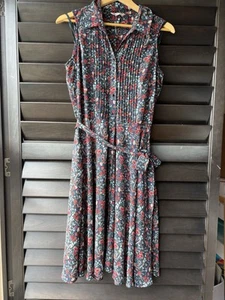 Nanette Lapore Size 10 Midi Length Floral Button Down Dress Sleeveless W/slip - Picture 1 of 13