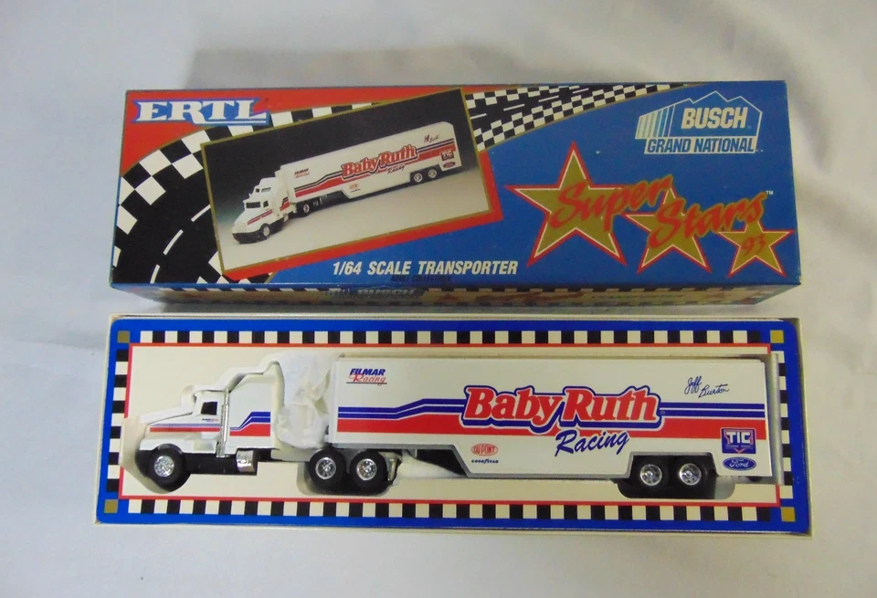 Semirremolque ERTL 1993 BabyRuth Racing Busch escala 1/64 metal fundido a presión nuevo en caja Foto 1 de 4