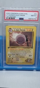 2000: L.T. Surge's Electrode: 52/132: 1ST First Edition: Gym Challenge: PSA 8 - Picture 1 of 6