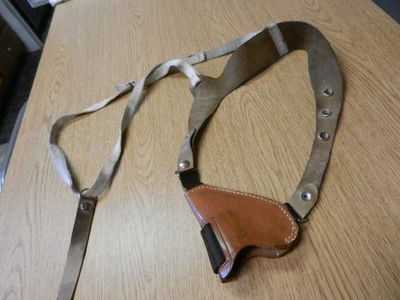Vintage Smith & Wesson 03 62 Tan Leather Shoulder Holster Fits: 38 Cal Used - Image 1 of 4