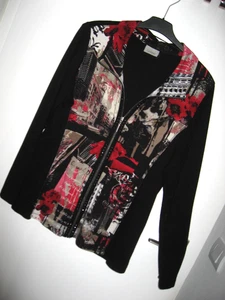 CANDA  Edle Sweat Jacke GR 44 / L  - Jacke rot/schw Langarm Reißverschluß TOP - Bild 1 von 3