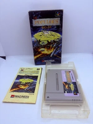 Nintendo Super Famicom SFC - Populosa - con caja Importación Japonesa VENDEDOR DE EE. UU. Foto 1 de 4