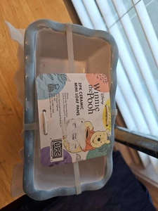 Disney Winnie The Pooh Ceramic Mini Loaf Pans (Set Of 2) NOS - Picture 1 of 4