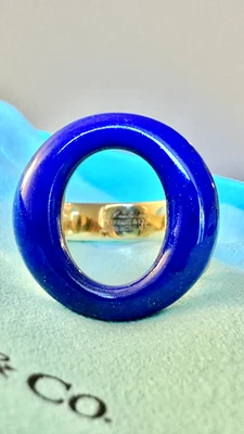 ¡Pieza rara! Anillo Tiffany & Co. Elsa Peretti Sevillana Lapislázuli Oro 18k Foto 1 de 4