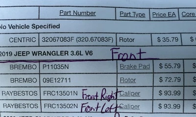 Par de pinças de freio dianteiro Jeep Wrangler 3.6L V6 2019 | Raybestos FRC13501N FRC13 - Imagem 1 de 4