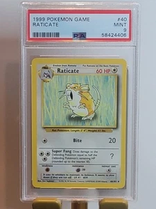 1999 Pokémon RATICATE PSA 9 PERFECT CENTERING - FRESH SLAB - Picture 1 of 4