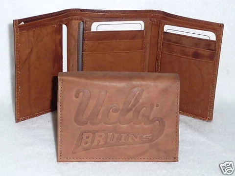 UCLA BRUINS   Leather TriFold Wallet   NEW   brown + Cover