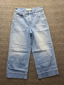 Madewell Jeans Womens 24x23 Regular Fit Wide Leg High Rise Cropped Stretch - Picture 1 of 16