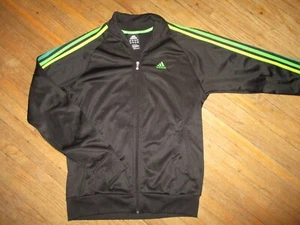 ADIDAS GYMNASTICS TRACK JACKET SWEATSHIRT Black Green Zip-Up Warm Up Adult SMALL - Imagen 1 de 4