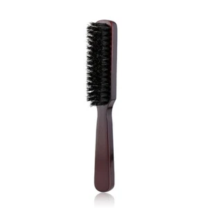 Natural Boar Bristle Hair Brush Paddle Scalp Massage Dark Wood Beard - Picture 1 of 11