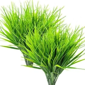 Artificial Plants, Fake Plastic Greenery Faux Shrubs Bushes Wheat Grass Outdoor - Picture 1 of 9