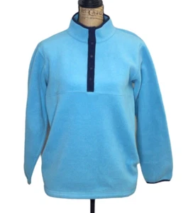 LL Bean Unisex Kids High Neck Aqua Blue Fleece Sweater Size XL Youth Unisex - Picture 1 of 6