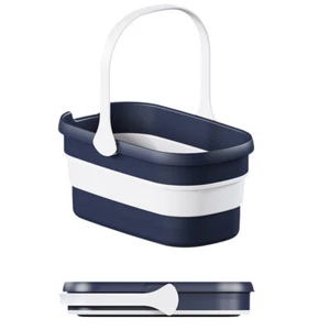 BOOMJOY 12L Collapsible Bucket Foldable Mop Bucket Cleaning Water Bucket Navy - Picture 1 of 7