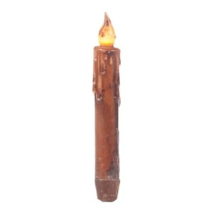 Velas cónicas marrones de 7" a batería con temporizador. Juego de 6 velas cónicas - Imagen 1 de 1