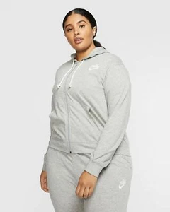 NEW!! Nike Women's Grey Heather Standard Fit Full Zip Hooded Jackets #355 - Picture 1 of 7