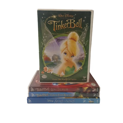 Tinker Bell (4) DVD Bundle Lot Children Kids Animation Fairies Fantasy Adventure - image 1 of 4