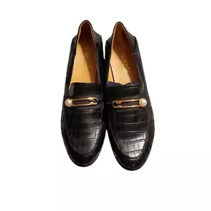 Dream Pairs Women 9 Black Loafer Shoes Vegan Faux Leather Alligator Pattern NWOT - Picture 1 of 11