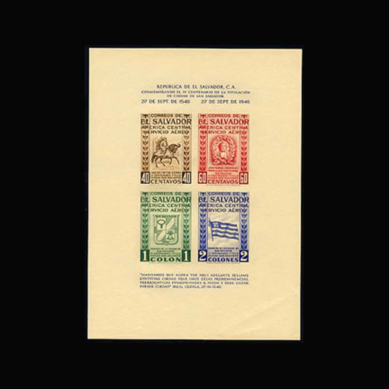 Salvador, Sc #C104, MNH, 1946, S/S, IWOG, 400 YEAR ANNIVERSSAY, BANDEIRA - Imagem 1 de 1