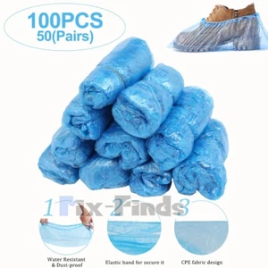 Fundas desechables para zapatos 100 piezas (50 pares) antideslizantes botas zapatos protector plástico EE. UU. - Imagen 1 de 15