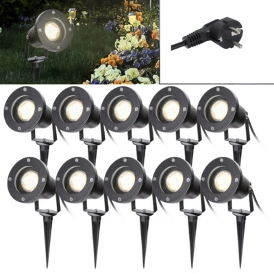 2-10X LED Gartenstrahler Außen Spotbeleuchtung Warmweiß 6W mit Erdspieß IP65 - Bild 1 von 4