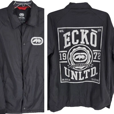 Vtg Y2K ECKO UNLTD Medium LINED WINDBREAKER POLYESTER SNAP FRONT JACKET - Image 1 of 4