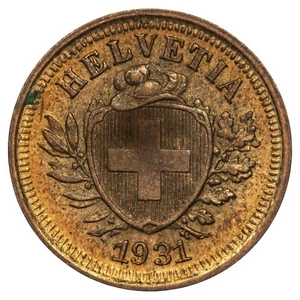 Switzerland 1 cent 1931 application cross Switzerland AU coin bronze - Picture 1 of 2