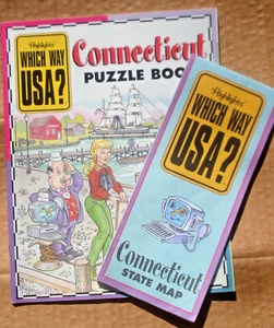 Highlights Connecticut CT Which Way USA Puzzle Book With Map NOS - Bild 1 von 3