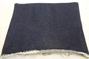 Denim Dark Blue Jean Fabric Cotton 25" x 59" Remnant - Picture 1 of 4