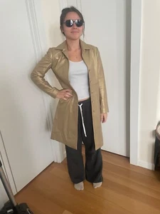 Euc Poleci Echtleder Jacke Mantel Gold Metallic Gr. S 4 Kostenloser Versand! - Bild 1 von 17