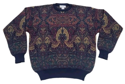 Vintage Tricots St Raphael pure merino wool sweater All Over Pattern Men Large - Image 1 of 4