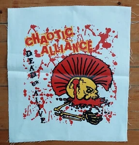 CHAOTIC ALLIANCE Street Punk Band Large Canvas Screen Print Back Patch DEADALIVE - Picture 1 of 4