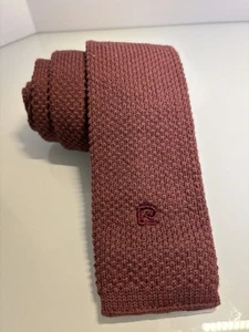 Corbata tejida Pierre Cardin 100 % algodón extremo cuadrado plomada malva crujiente hecha en EE. UU. - Imagen 1 de 7