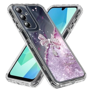 For Samsung Galaxy A16 Sparkle Rhinestone Colorful Butterfly Graphics Case - Picture 1 of 11